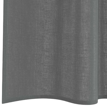 voile-gardiner med stanglommer 2 stk. mørkegrå