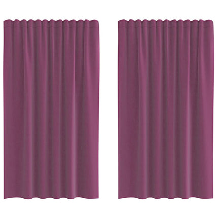 voile-gardiner med stanglommer 2 stk lilla