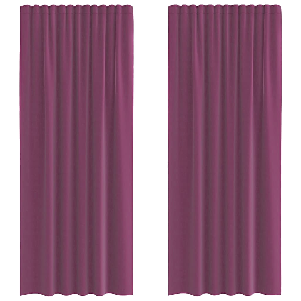 voile-gardiner med stanglommer 2 stk lilla