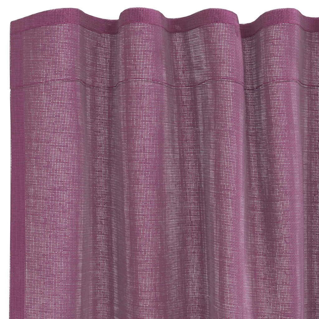 voile-gardiner med stanglommer 2 stk lilla
