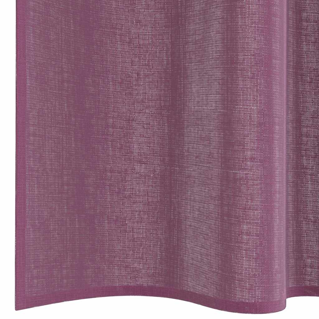 voile-gardiner med stanglommer 2 stk lilla