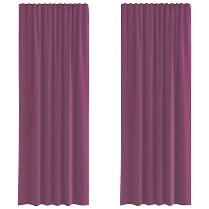 voile-gardiner med stanglommer 2 stk lilla
