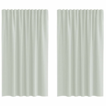 voile-gardiner med stanglommer 2 stk. lysegrå