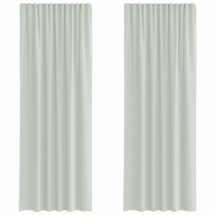 voile-gardiner med stanglommer 2 stk. lysegrå