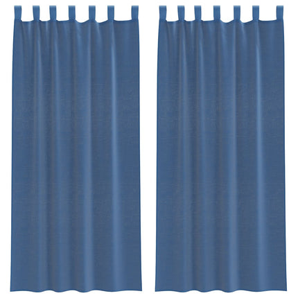 voile-gardiner med stanglommer 2 stk kongeblå