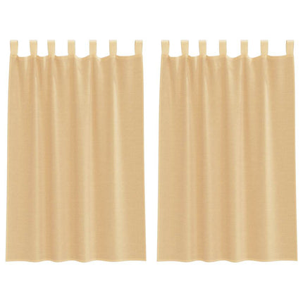 voile-gardiner med stanglommer 2 stk sandfarvet