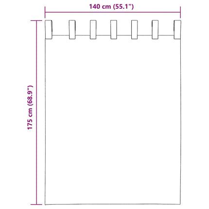 voile-gardiner med stanglommer 2 stk sandfarvet