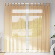 voile-gardiner med stanglommer 2 stk sandfarvet