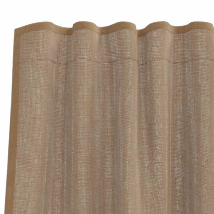 voile-gardiner med stanglommer 2 stk lysebrun