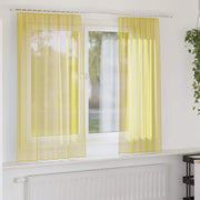 voile-gardiner med stanglommer 2 stk gul