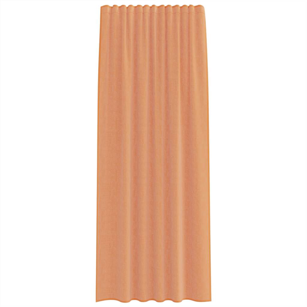 voile-gardiner med stanglommer 2 stk terrakotta