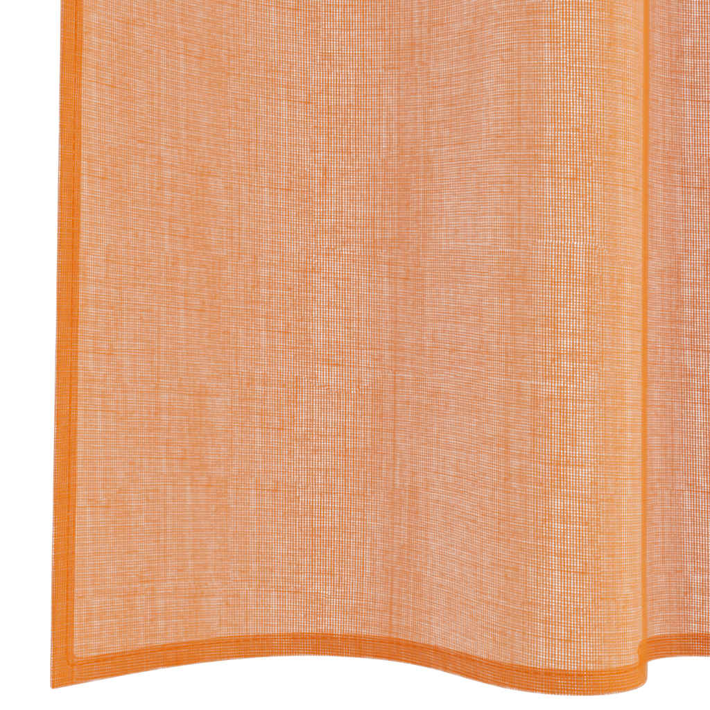 voile-gardiner med stanglommer 2 stk terrakotta