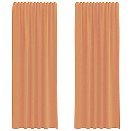 voile-gardiner med stanglommer 2 stk terrakotta
