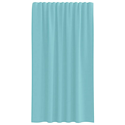 voile-gardiner med stanglommer 2 stk turkis