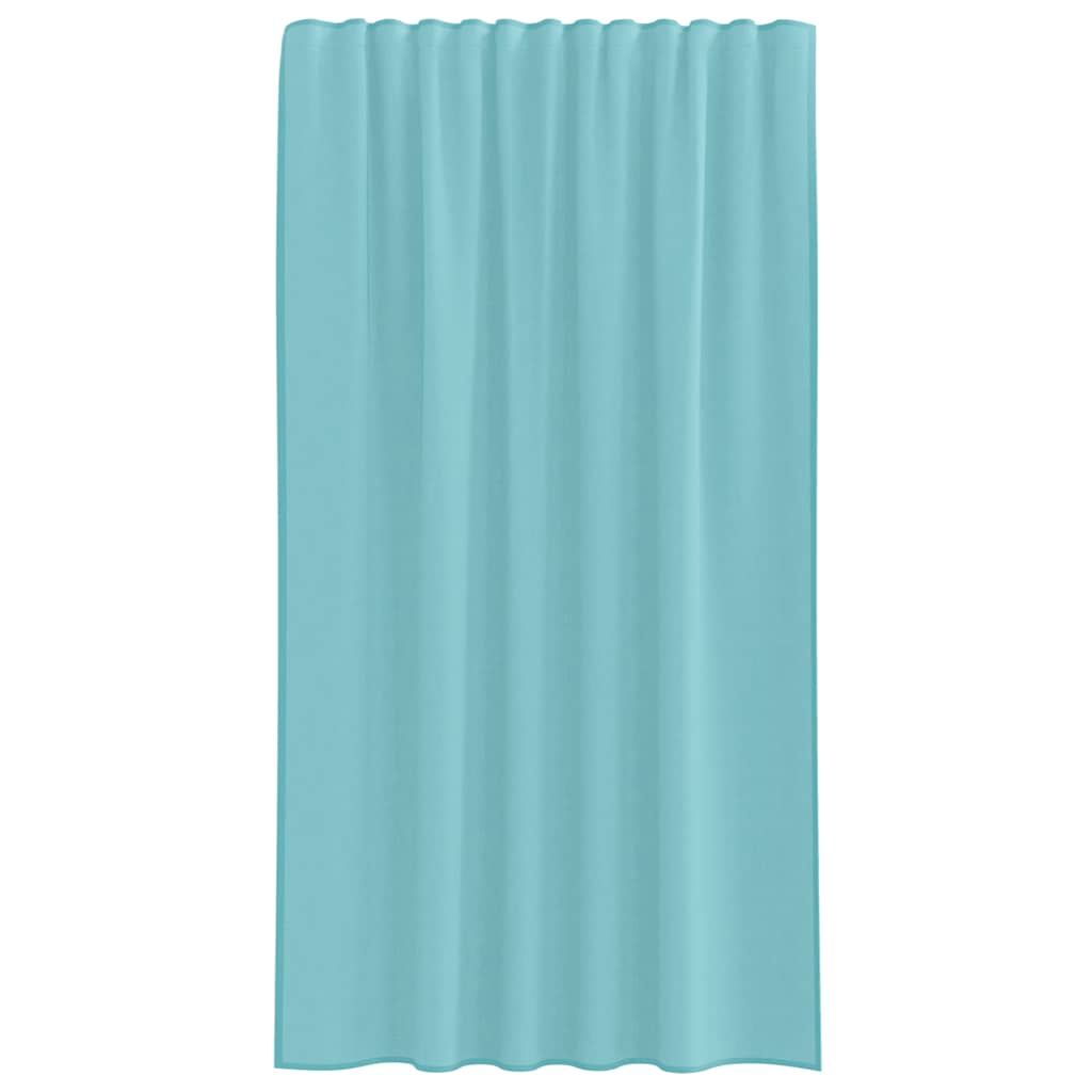voile-gardiner med stanglommer 2 stk turkis