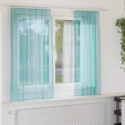 voile-gardiner med stanglommer 2 stk turkis