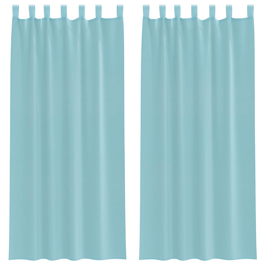voile-gardiner med stanglommer 2 stk turkis