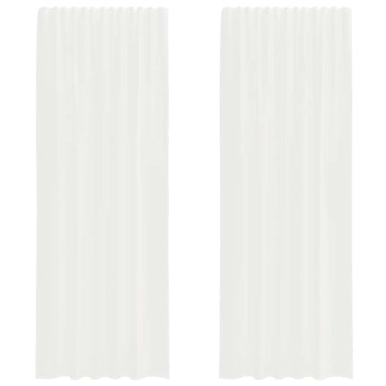 voile-gardiner med stanglommer 2 stk hvid