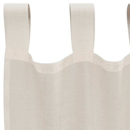 voile-gardiner med fane i toppen 2 stk. cremefarvet