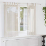 voile-gardiner med fane i toppen 2 stk. cremefarvet