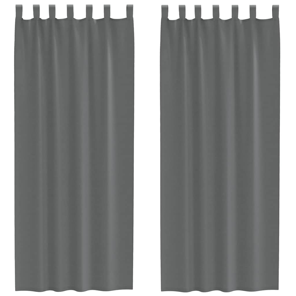 voile-gardiner med løkker 2 stk. 140x260 cm mørkegrå