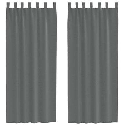 voile-gardiner med løkker 2 stk. 140x260 cm mørkegrå