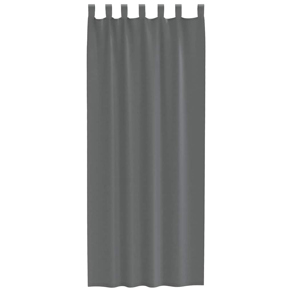 voile-gardiner med løkker 2 stk. 140x260 cm mørkegrå