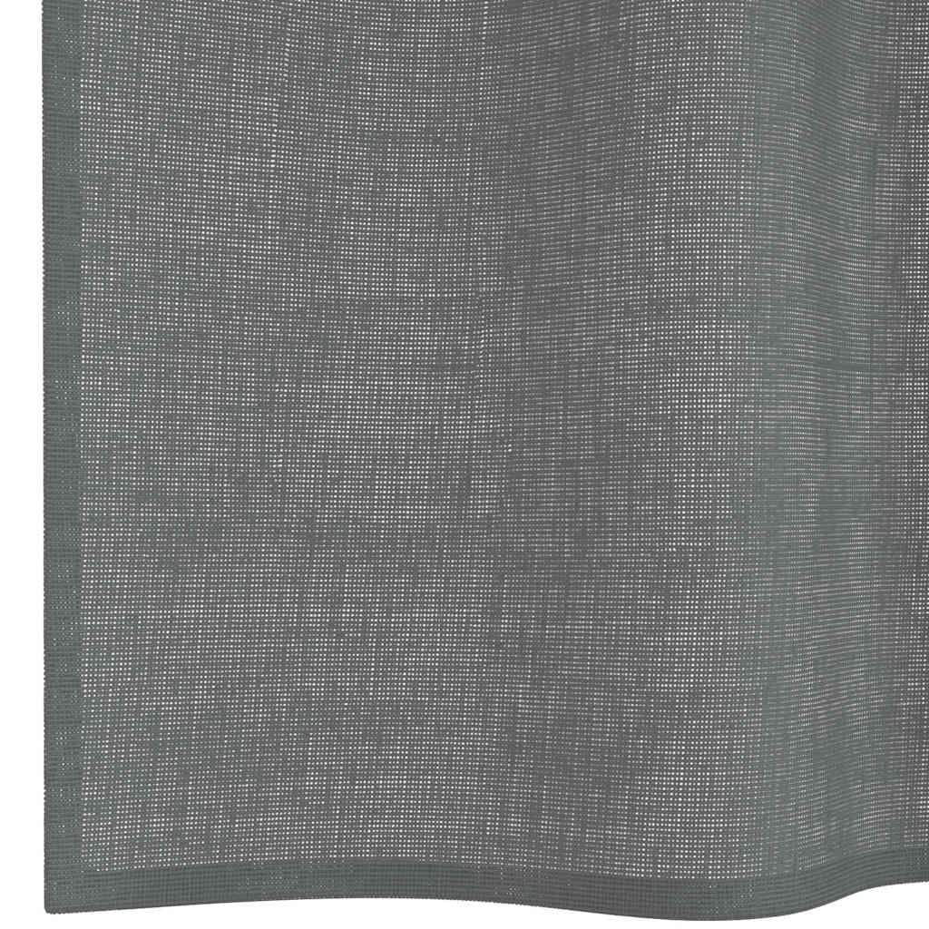 voile-gardiner med løkker 2 stk. 140x260 cm mørkegrå