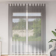 voile-gardiner med løkker 2 stk. 140x260 cm mørkegrå