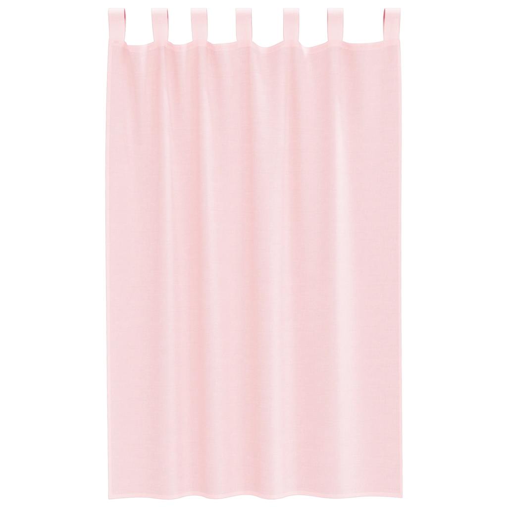 voile-gardiner med løkker 2 stk. 140x175 cm lyserød