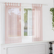 voile-gardiner med løkker 2 stk. 140x175 cm lyserød