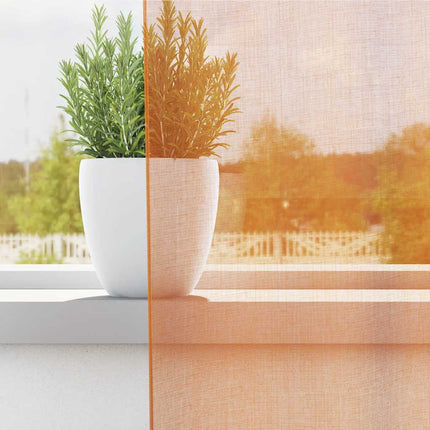 voile-gardiner med løkker 2 stk. 140x140 cm orange
