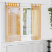 voile-gardiner med løkker 2 stk. 140x140 cm orange