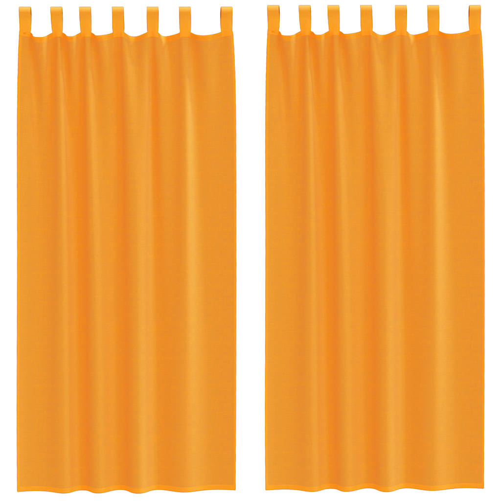 voile-gardiner med løkker 2 stk. 140x245 cm orange