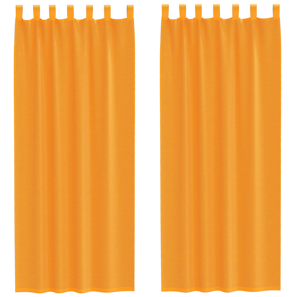 voile-gardiner med løkker 2 stk. 140x260 cm orange