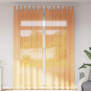 voile-gardiner med løkker 2 stk. 140x260 cm orange