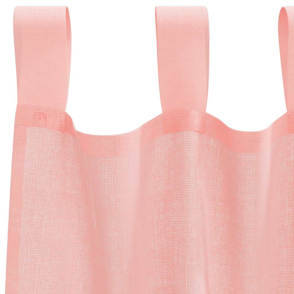 voile-gardiner med løkker 2 stk. 140x175 cm lyserød