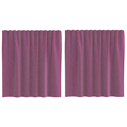 voile-gardiner med løkker 2 stk. 140x140 cm lilla