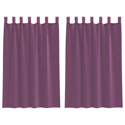 voile-gardiner med løkker 2 stk. 140x175 cm lilla