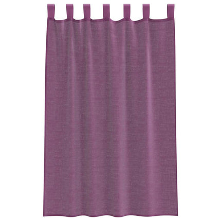 voile-gardiner med løkker 2 stk. 140x175 cm lilla