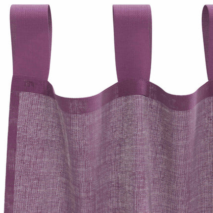 voile-gardiner med løkker 2 stk. 140x175 cm lilla