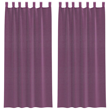 voile-gardiner med løkker 2 stk. 140x225 cm lilla