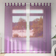 voile-gardiner med løkker 2 stk. 140x245 cm lilla