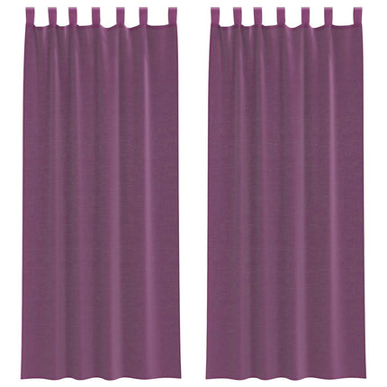 voile-gardiner med løkker 2 stk. 140x260 cm lilla