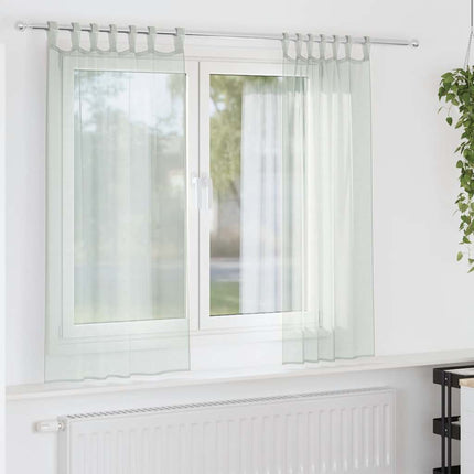 voile-gardiner med løkker 2 stk. 140x175 cm lysegrå