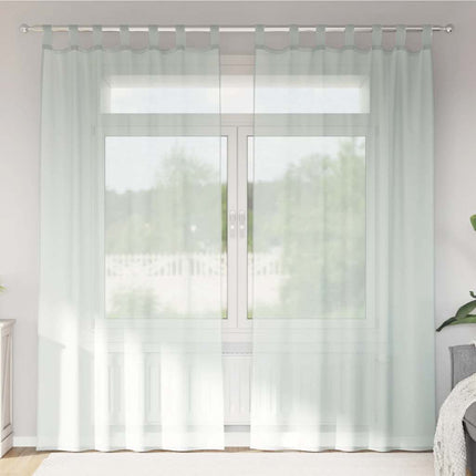 voile-gardiner med løkker 2 stk. 140x245 cm lysegrå