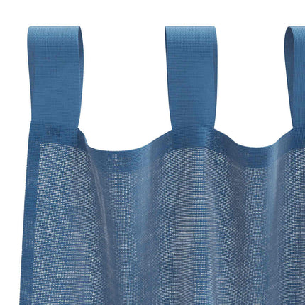voile-gardiner med løkker 2 stk. 140x140 cm kongeblå