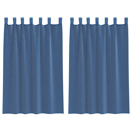 voile-gardiner med løkker 2 stk. 140x175 cm kongeblå