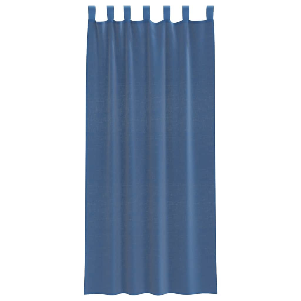 voile-gardiner med løkker 2 stk. 140x225 cm kongeblå