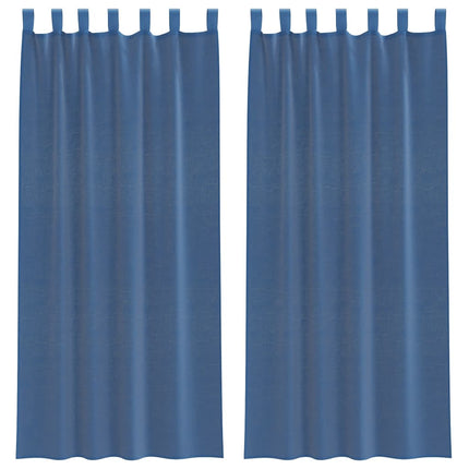voile-gardiner med løkker 2 stk. 140x245 cm kongeblå